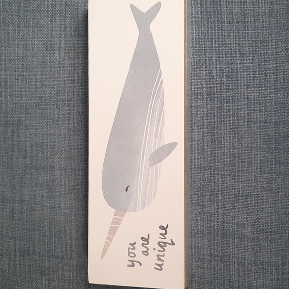 Narwhal Sign & Pillow Case Set Wall Art Shelf Sitter 2- Cotton Pillow Case Home - Picture 2 of 7